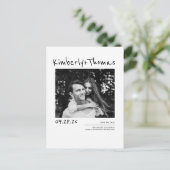 Moderne Eenvoudige en Minimale Save the Date Foto Aankondigingskaart (Staand voorkant)