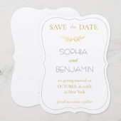 Moderne eenvoudige en minimalistische bruiloft save the date (Voorkant / Achterkant)