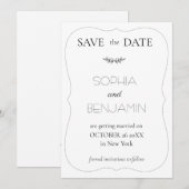 Moderne eenvoudige en minimalistische bruiloft save the date (Voorkant / Achterkant)