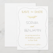 Moderne eenvoudige en minimalistische bruiloft save the date (Voorkant / Achterkant)