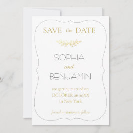 Moderne eenvoudige en minimalistische bruiloft save the date