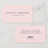 moderne, eenvoudige en minimalistische roze visitekaartje (Voorkant / Achterkant)