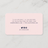 moderne, eenvoudige en minimalistische roze visitekaartje (Achterkant)