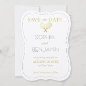 Moderne eenvoudige en minimalistische tennisthema save the date (Voorkant)