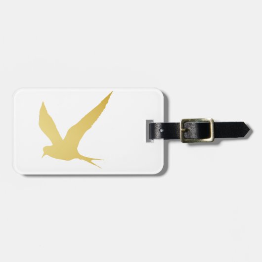 Moderne, eenvoudige en mooie handgemaakte vogel in bagagelabel (Voorkant horizontaal)