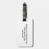 Moderne, eenvoudige en mooie handgemaakte vogel in bagagelabel (Achterkant verticaal)