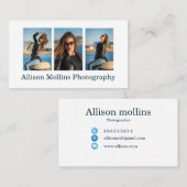 Moderne eenvoudige en schone fotografie visitekaartje (Voorkant / Achterkant)