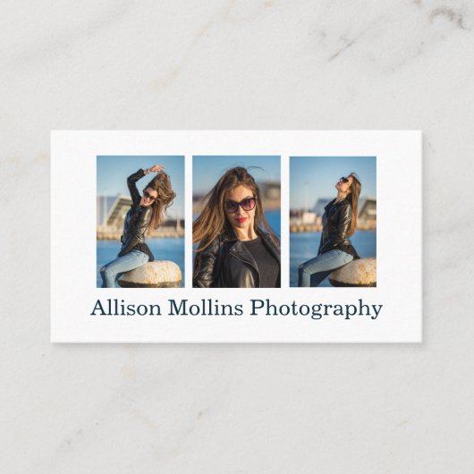 Moderne eenvoudige en schone fotografie visitekaartje (Voorkant)