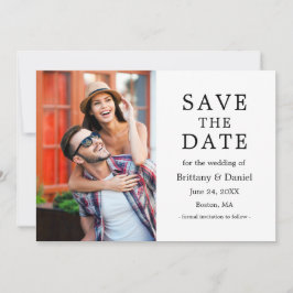 Moderne, eenvoudige enkelvoudige foto met een mini save the date