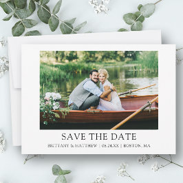 Moderne, eenvoudige enkelvoudige foto met een mini save the date