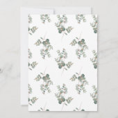 Moderne eenvoudige eucalyptus bruiloft kaart (Achterkant)