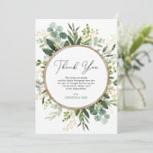 Moderne eenvoudige Eucalyptus Greenery-Baby shower Bedankkaart (Staand voorkant)