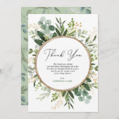 Moderne eenvoudige Eucalyptus Greenery-Baby shower Bedankkaart (Voorkant / Achterkant)