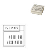 Moderne, eenvoudige Ex Libris Bookplaat Rubberstempel (Gestempeld)
