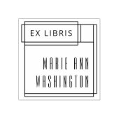 Moderne, eenvoudige Ex Libris Bookplaat Rubberstempel (Afrduk)