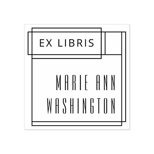 Moderne, eenvoudige Ex Libris Bookplaat Rubberstempel (Afrduk)