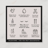 Moderne eenvoudige Eyelash-uitbreidingen Lash Afte Vierkante Visitekaartje (Achterkant)