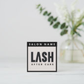 Moderne eenvoudige Eyelash-uitbreidingen Lash Afte Vierkante Visitekaartje (Staand voorkant)