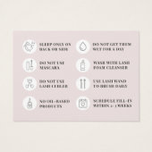 Moderne eenvoudige Eyelash-uitbreidingen Lash Afte Visitekaartje (Achterkant)