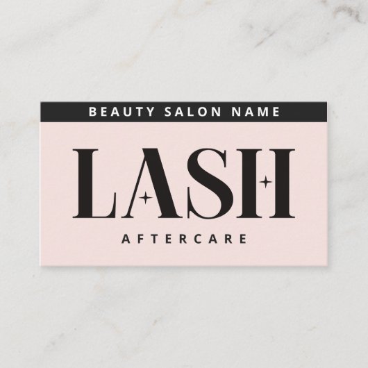 Moderne eenvoudige Eyelash-uitbreidingen Lash Afte Visitekaartje (Voorkant)