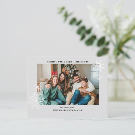 Moderne Eenvoudige Familie Foto Briefkaarten (Staand voorkant)