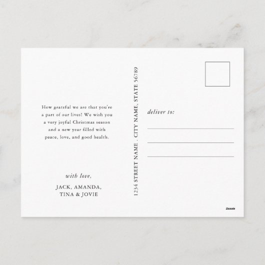 Moderne Eenvoudige Familie Foto Briefkaarten (Achterkant)