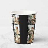 Moderne Eenvoudige Familie Foto Collage Monogram P Papieren Bekers (Links)