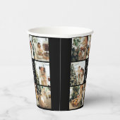 Moderne Eenvoudige Familie Foto Collage Monogram P Papieren Bekers (Rechts)