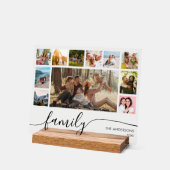 Moderne Eenvoudige Familie Fotocollage Acryl Bord (Hoek)