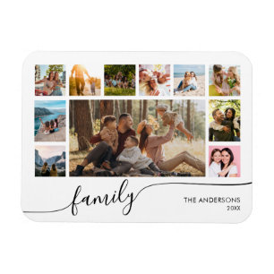 Moderne Eenvoudige Familie Fotocollage Magneet