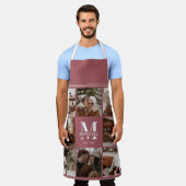 Moderne Eenvoudige Familie Fotocollage | met monog Schort (Gedragen)