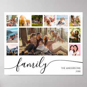 Moderne Eenvoudige Familie Fotocollage Poster