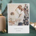 Moderne Eenvoudige Familie Kerstfoto Feestdagenkaart<br><div class="desc">Moderne Trendy rode kerst een foto vakantie Kaart</div>