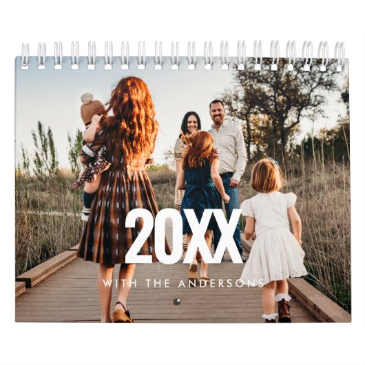 Moderne eenvoudige familiefoto 2026 kalender (Hoes)