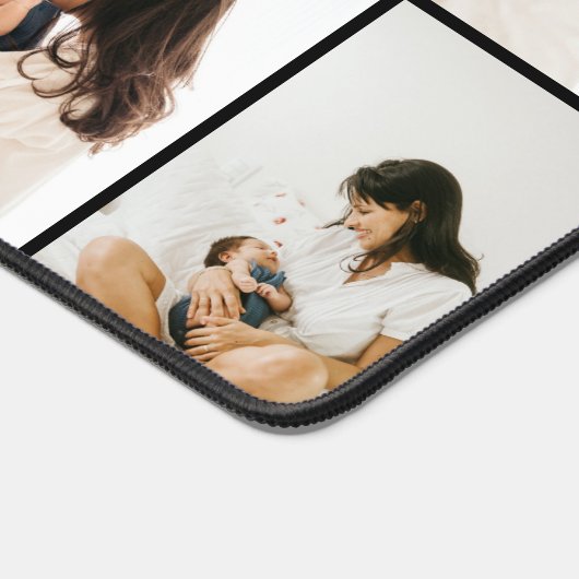 Moderne eenvoudige familiefoto Collage Naam Bureaumat (Hoek)