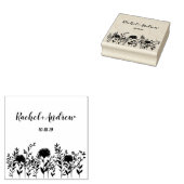 Moderne eenvoudige Fancy wilde bloemen en twijgen Rubberstempel (Gestempeld)