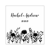 Moderne eenvoudige Fancy wilde bloemen en twijgen Rubberstempel (Afrduk)