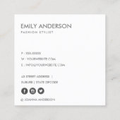 MODERNE EENVOUDIGE FAUX DARK SILVER GRAY BLACK VIERKANTE VISITEKAARTJE (Achterkant)