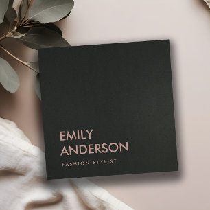 MODERNE EENVOUDIGE FAUX DARK SILVER GRAY BLACK VIERKANTE VISITEKAARTJE