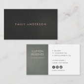 MODERNE EENVOUDIGE FAUX DARK SILVER GRAY BLACK VISITEKAARTJE (Voorkant / Achterkant)