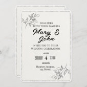 Moderne Eenvoudige Faux Deckled-Edge Huwelijksuitn Kaart (Voorkant / Achterkant)