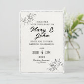 Moderne Eenvoudige Faux Deckled-Edge Huwelijksuitn Kaart (Staand voorkant)