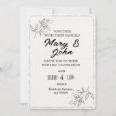 Moderne Eenvoudige Faux Deckled-Edge Huwelijksuitn Kaart (Voorkant)