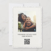 Moderne Eenvoudige Faux Deckled-Edge Huwelijksuitn Kaart (Achterkant)