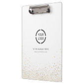 Moderne, eenvoudige faux gold glitter company logo klembord (Links)
