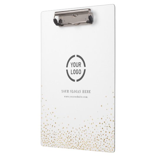 Moderne, eenvoudige faux gold glitter company logo klembord (Links)