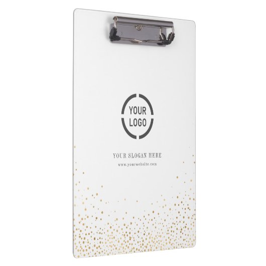 Moderne, eenvoudige faux gold glitter company logo klembord (Rechts)