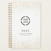 Moderne, eenvoudige faux gold glitter company logo planner (Voorkant)