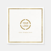 Moderne eenvoudige faux goud grens bedrijf logo se servet (Voorkant)