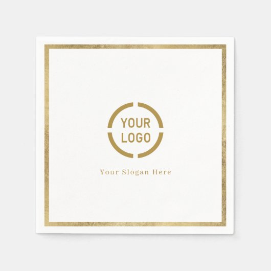 Moderne eenvoudige faux goud grens bedrijf logo se servet (Voorkant)